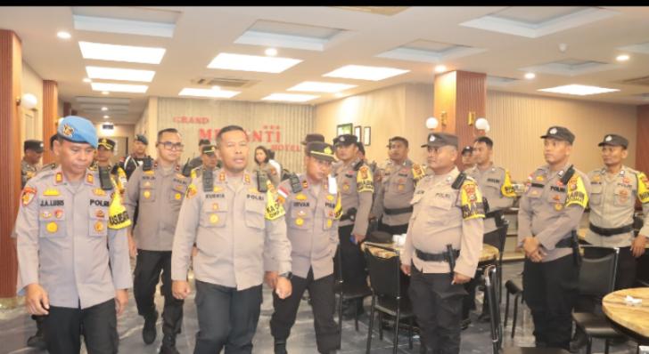 Kapolres Meranti AKBP Kurnia Setyawan Pimpin Gladi Pengamanan Rapat Pleno Terbuka