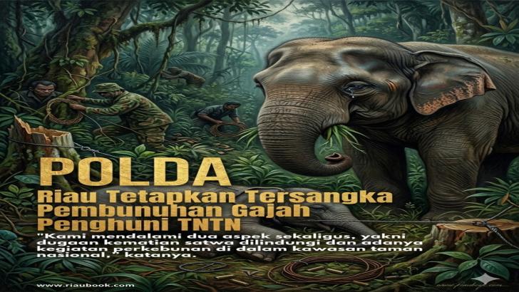 Polda Riau Tetapkan Tersangka Pembunuhan Gajah Penghuni TNTN
