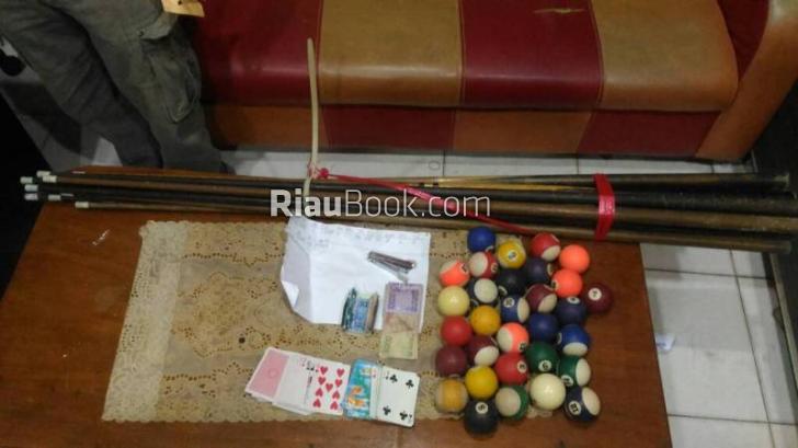 Polisi Amankan 7 Pelaku Judi Jenis Biliar di Inhu, 1 Diantaranya Bebas