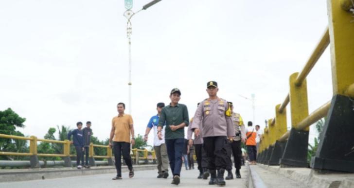 Imbas Curah Hujan yang Tinggi, Jembatan Sungai Rokan Alami Kerusakan