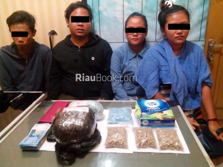 Mencium Bau Narkoba, Tim Resnarkoba Polda Riau Ringkus 4 Tersangka di Pelalawan